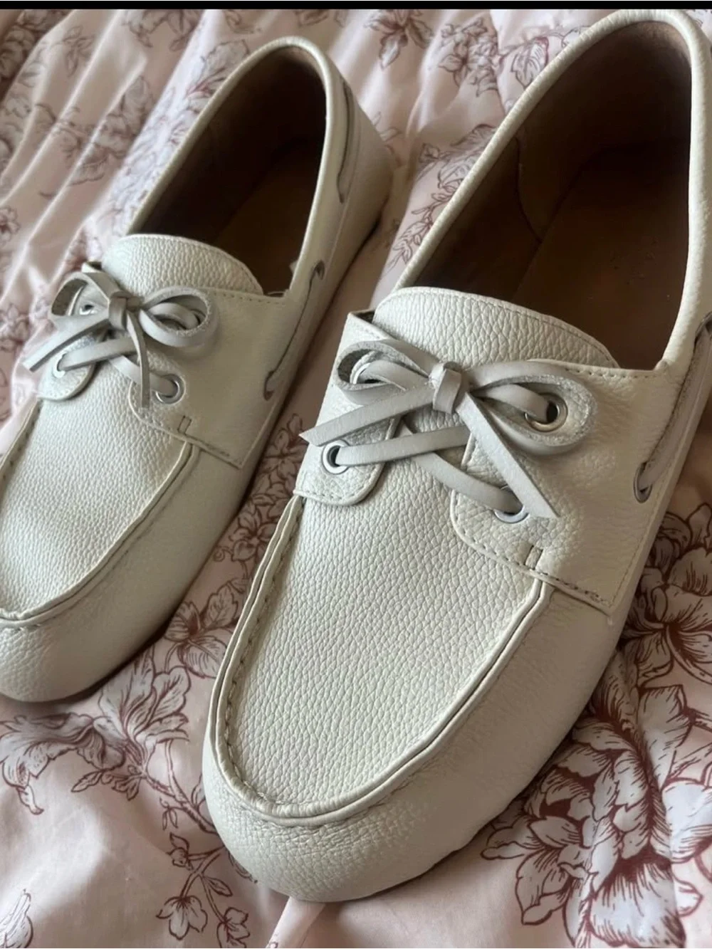 Universal Thread Casual Leather Boat Shoes - White, worn twice